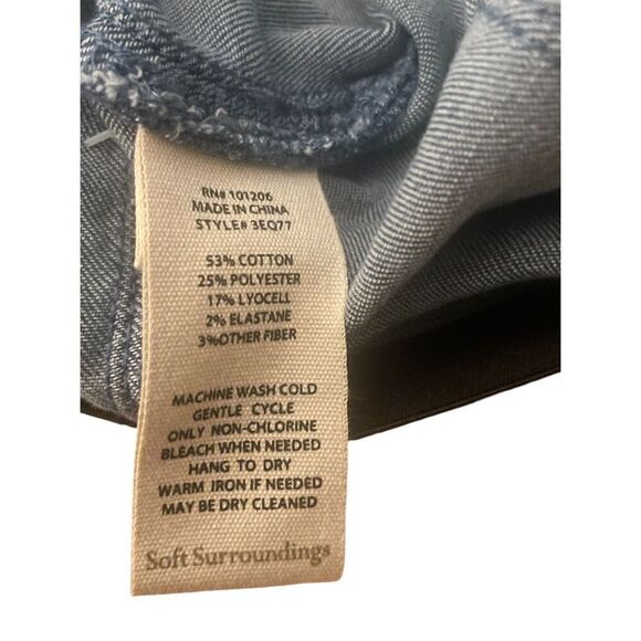 NWT Soft Surroundings Supremely Soft Pull on skinny Jeans Comfort Waist Size PL - Picture 3 of 16